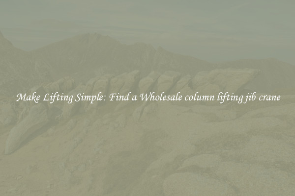 Make Lifting Simple: Find a Wholesale column lifting jib crane