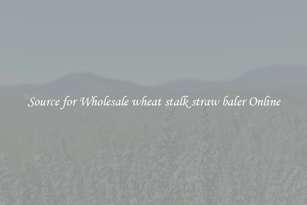 Source for Wholesale wheat stalk straw baler Online
