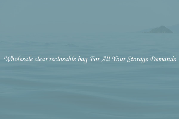 Wholesale clear reclosable bag For All Your Storage Demands