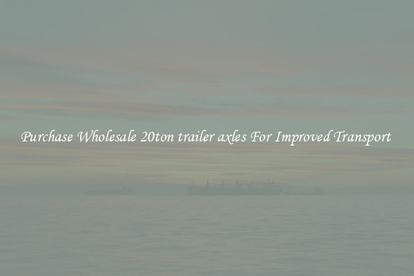 Purchase Wholesale 20ton trailer axles For Improved Transport 