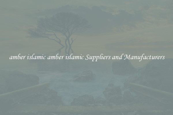 amber islamic amber islamic Suppliers and Manufacturers