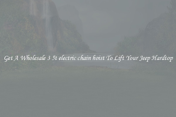 Get A Wholesale 3 5t electric chain hoist To Lift Your Jeep Hardtop