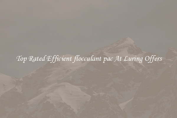 Top Rated Efficient flocculant pac At Luring Offers